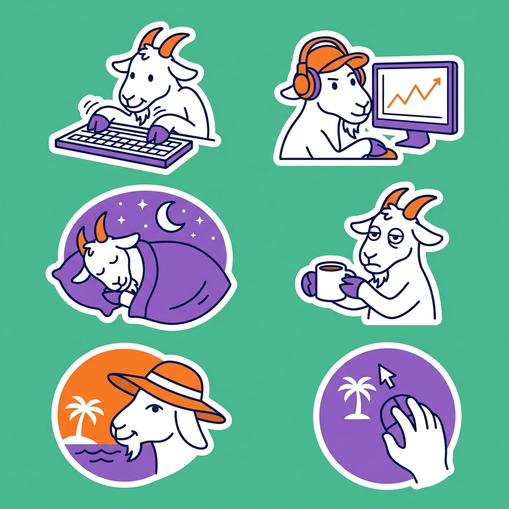 sheet of six bill stickers on green